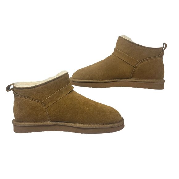 Bearpaw Slip-On Ankle Boots Womens 11 Pawz Brown Suede Leather Buckle NWT Cozy - Picture 14 of 16